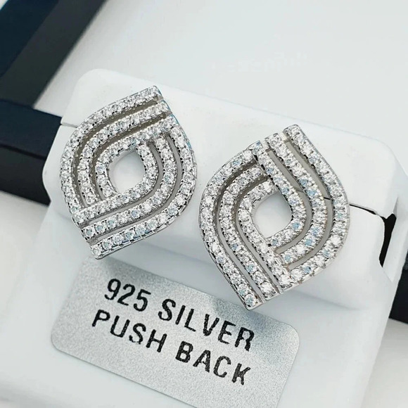 "925 Sterling Silver Cubic Zirconia Earrings, UU1P6A6071 - Picture 5 of 8